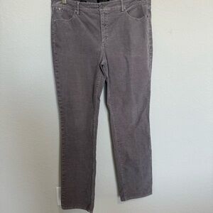 Talbots Womens Jeans Gray Straight Sz 12 FLAWLESS FIVE-POCKET Corduroy